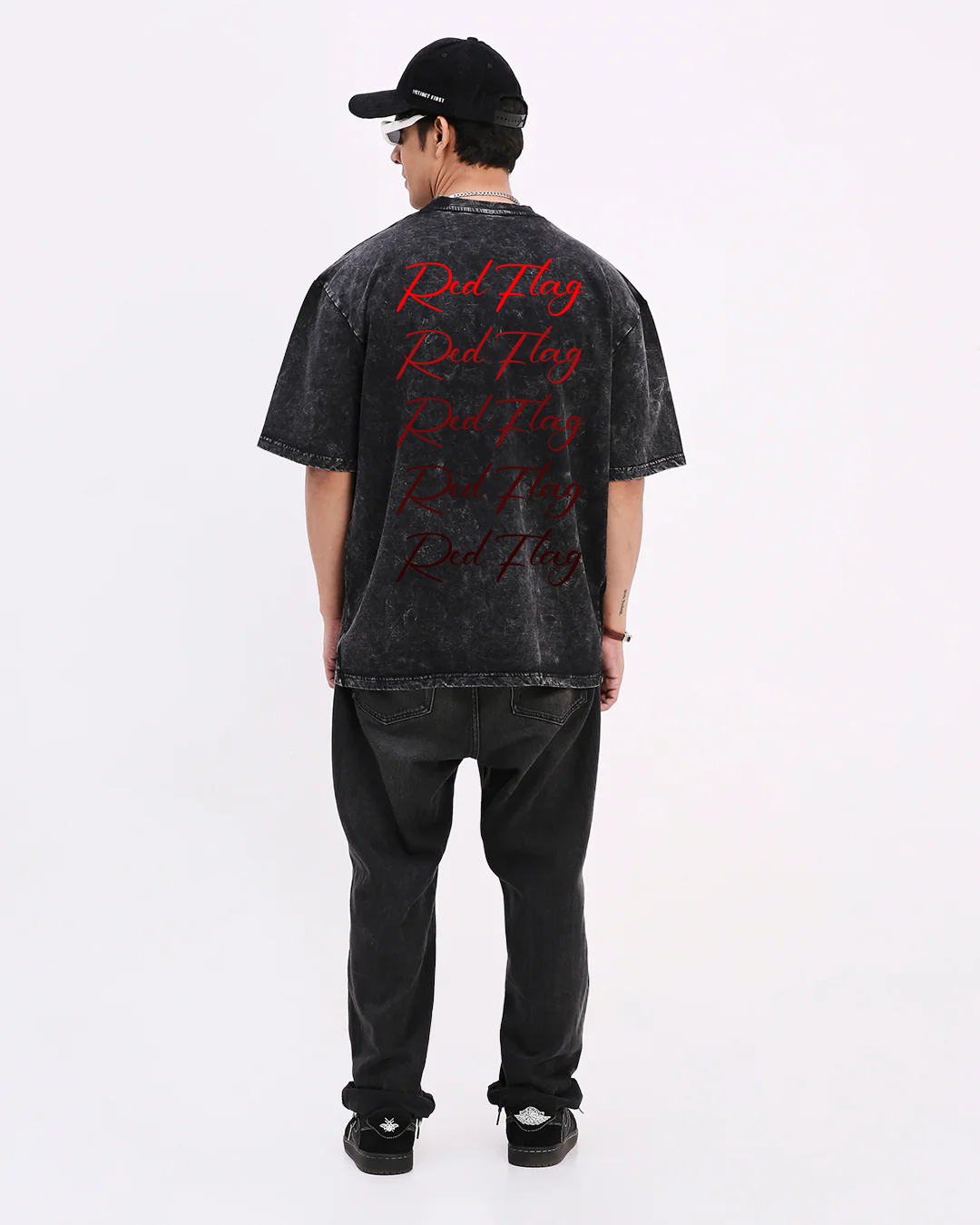 Red flag- Unisex Acid Washed Oversized Tee