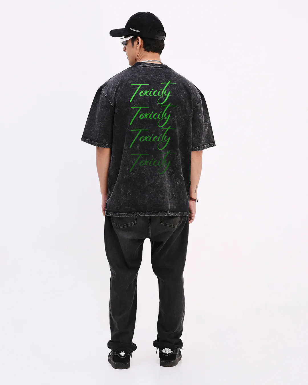 Toxic Unisex Acid Washed Oversized Tee