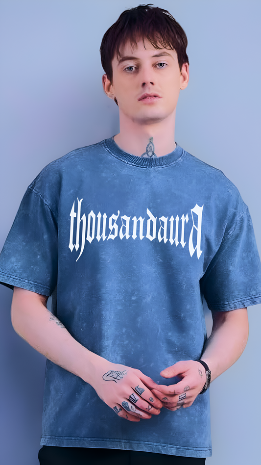 Thousand Aura Unisex Acid Washed Oversized Tee