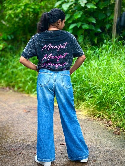 Manifest Unisex Acid Washed Oversized Tee