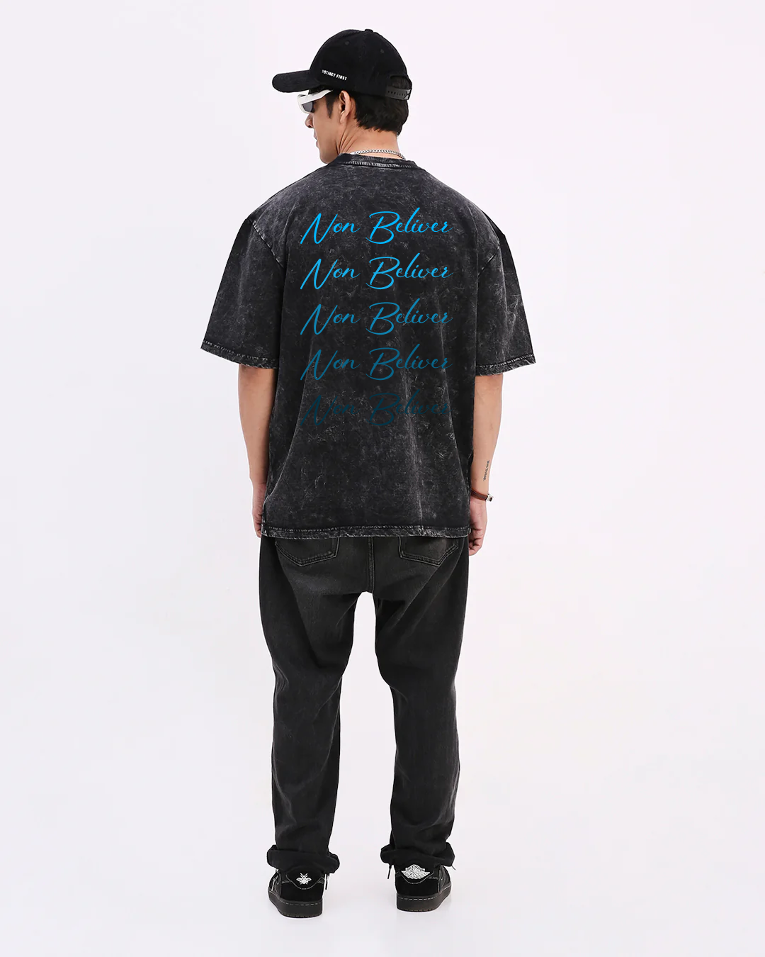 Non Believer Unisex Acid Washed Oversized Tee