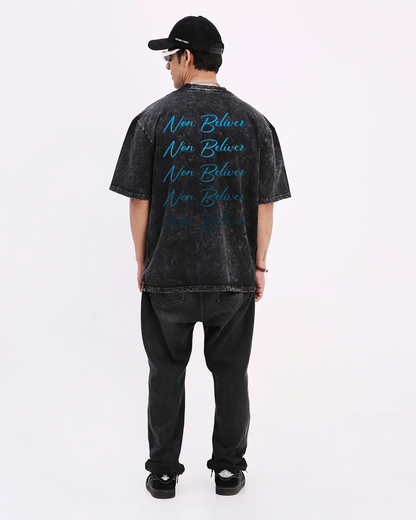 Non Believer Unisex Acid Washed Oversized Tee