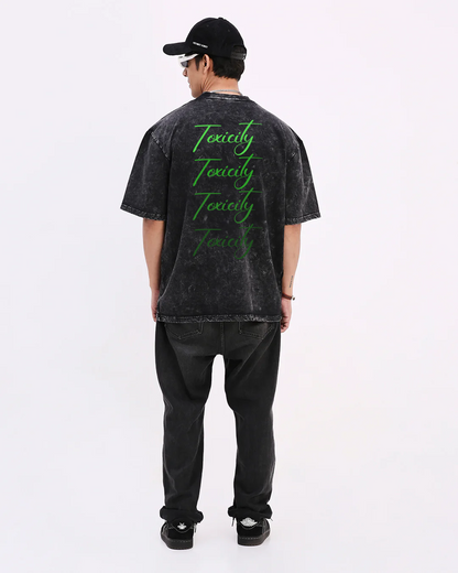 Toxic Unisex Acid Washed Oversized Tee